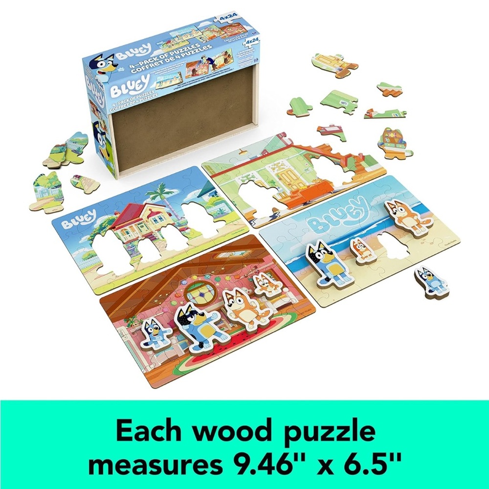 4-Pack Bluey Wooden Puzzles - Picture 14 of 15